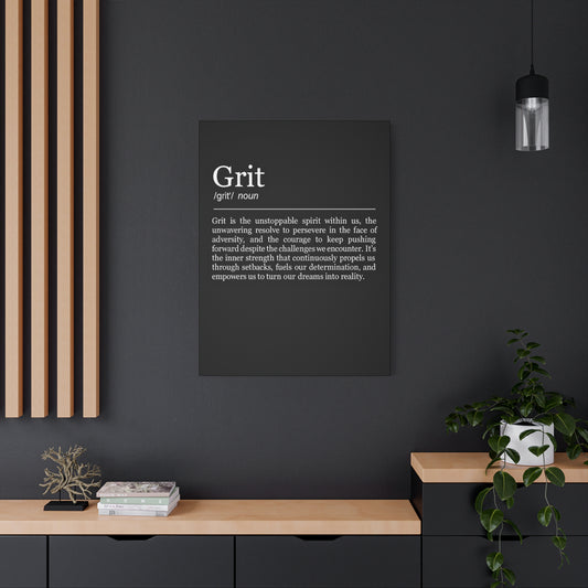 Grit Definition Canvas - Resilience and Determination Wall Art