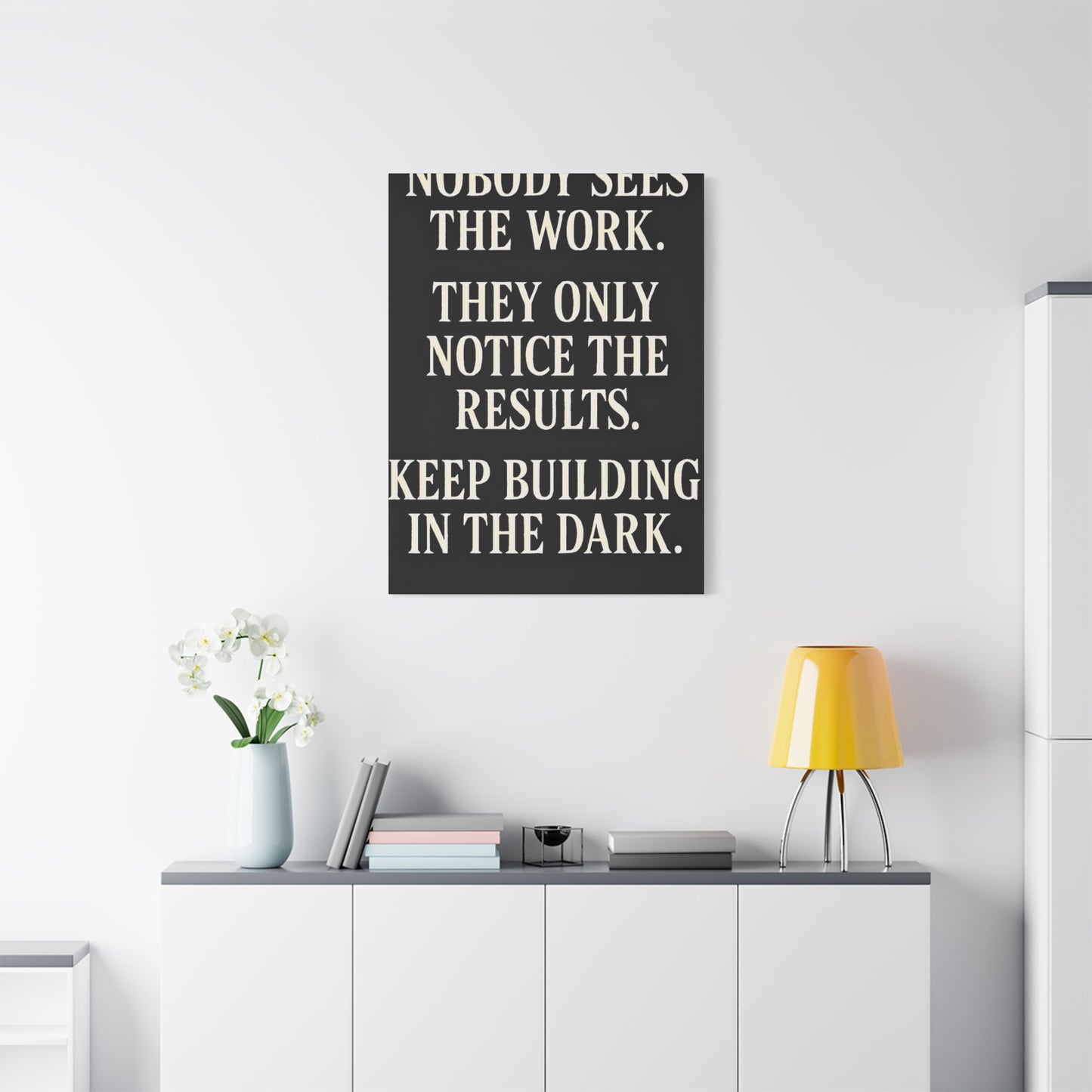 Build In The Dark Canvas - Grit Motivational Canvas