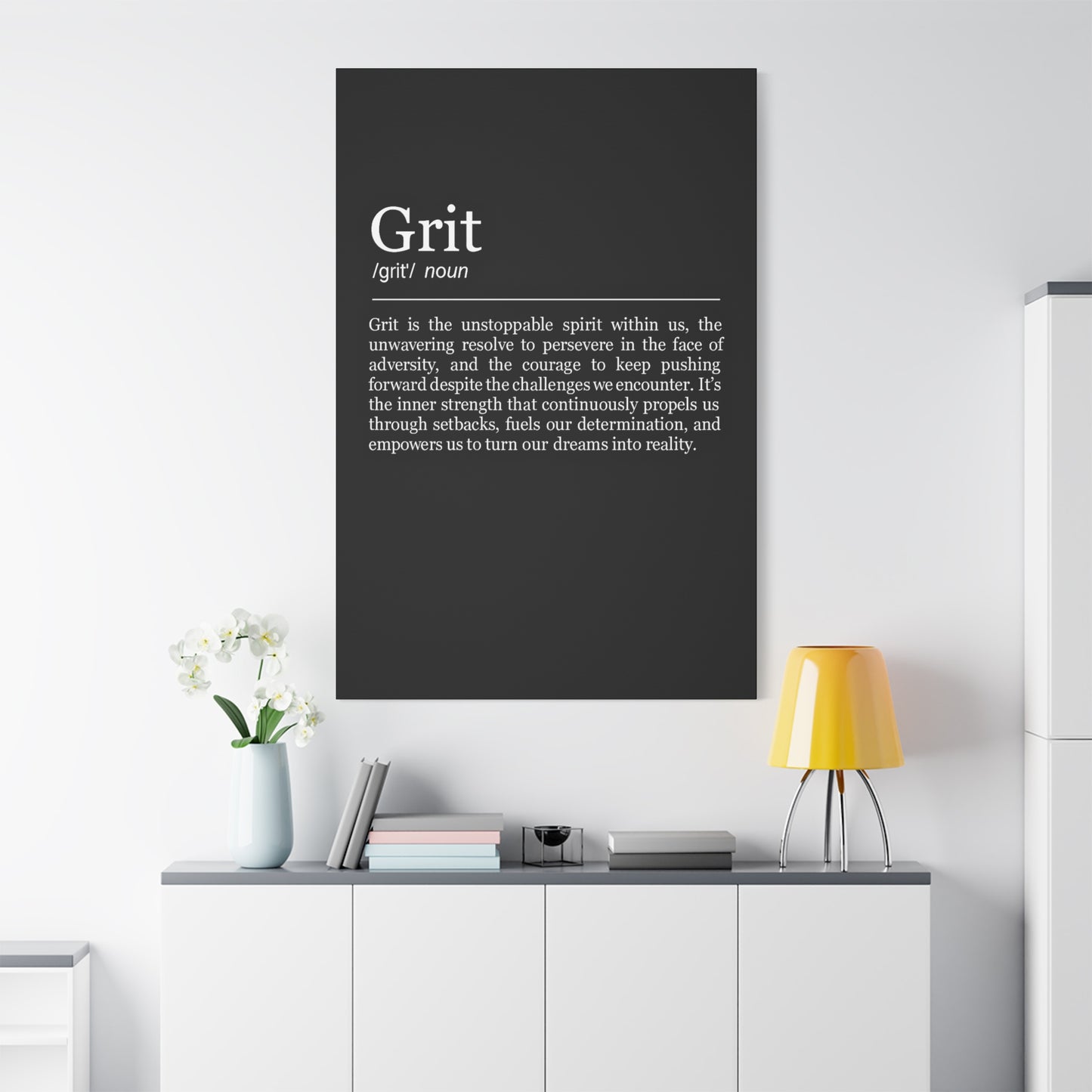 Grit Definition Canvas - Resilience and Determination Wall Art