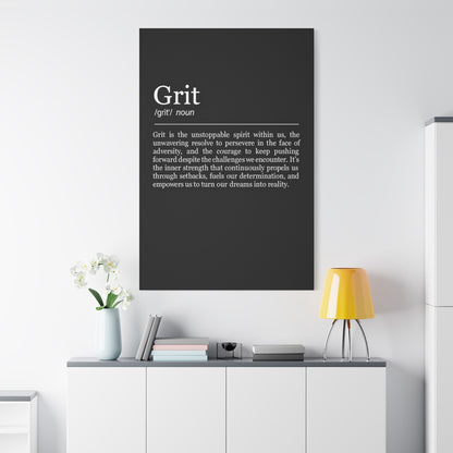 Grit Definition Canvas - Resilience and Determination Wall Art