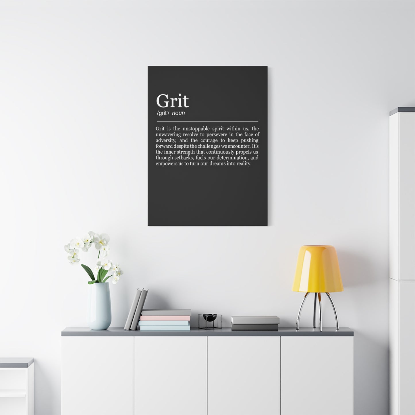 Grit Definition Canvas - Resilience and Determination Wall Art