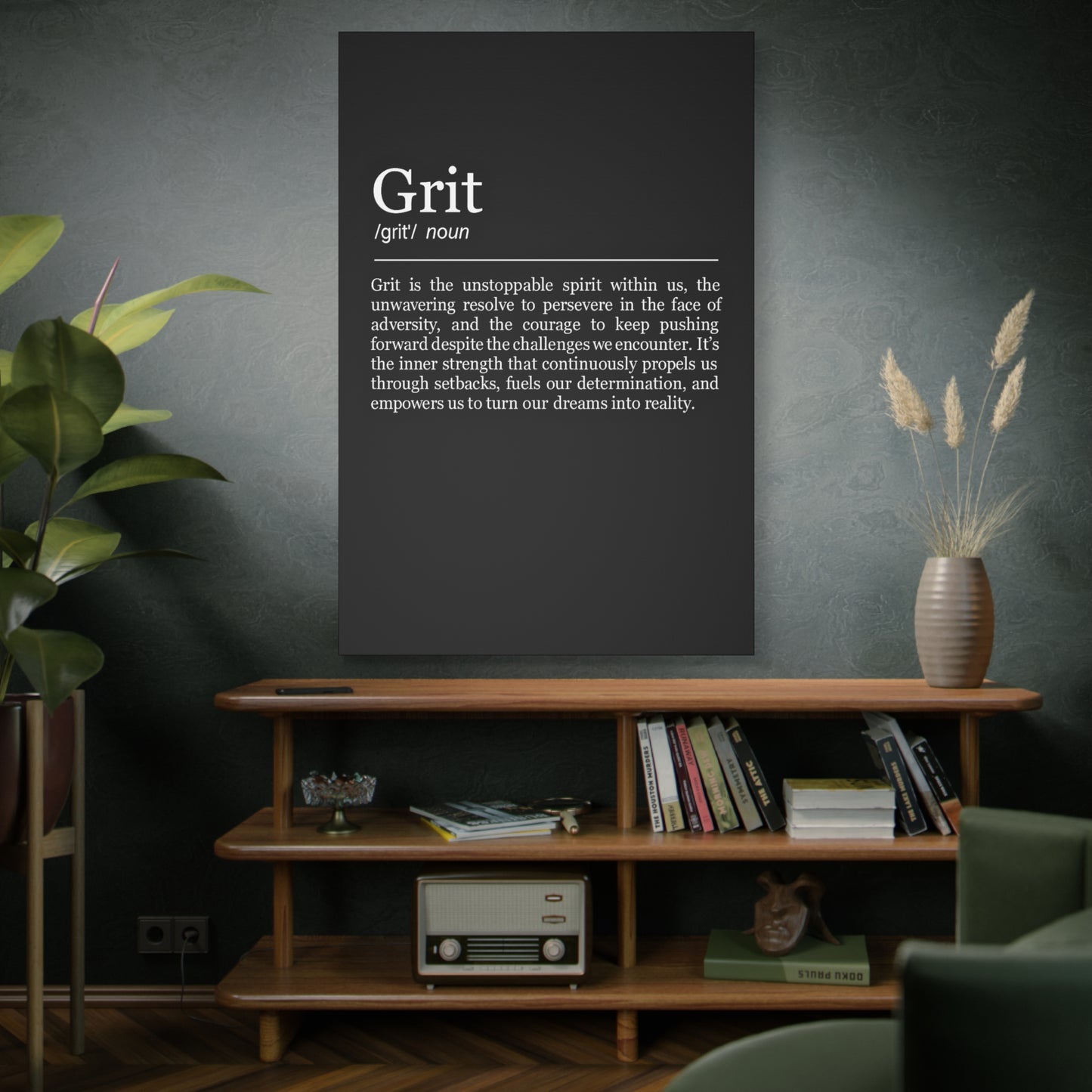 Grit Definition Canvas - Resilience and Determination Wall Art