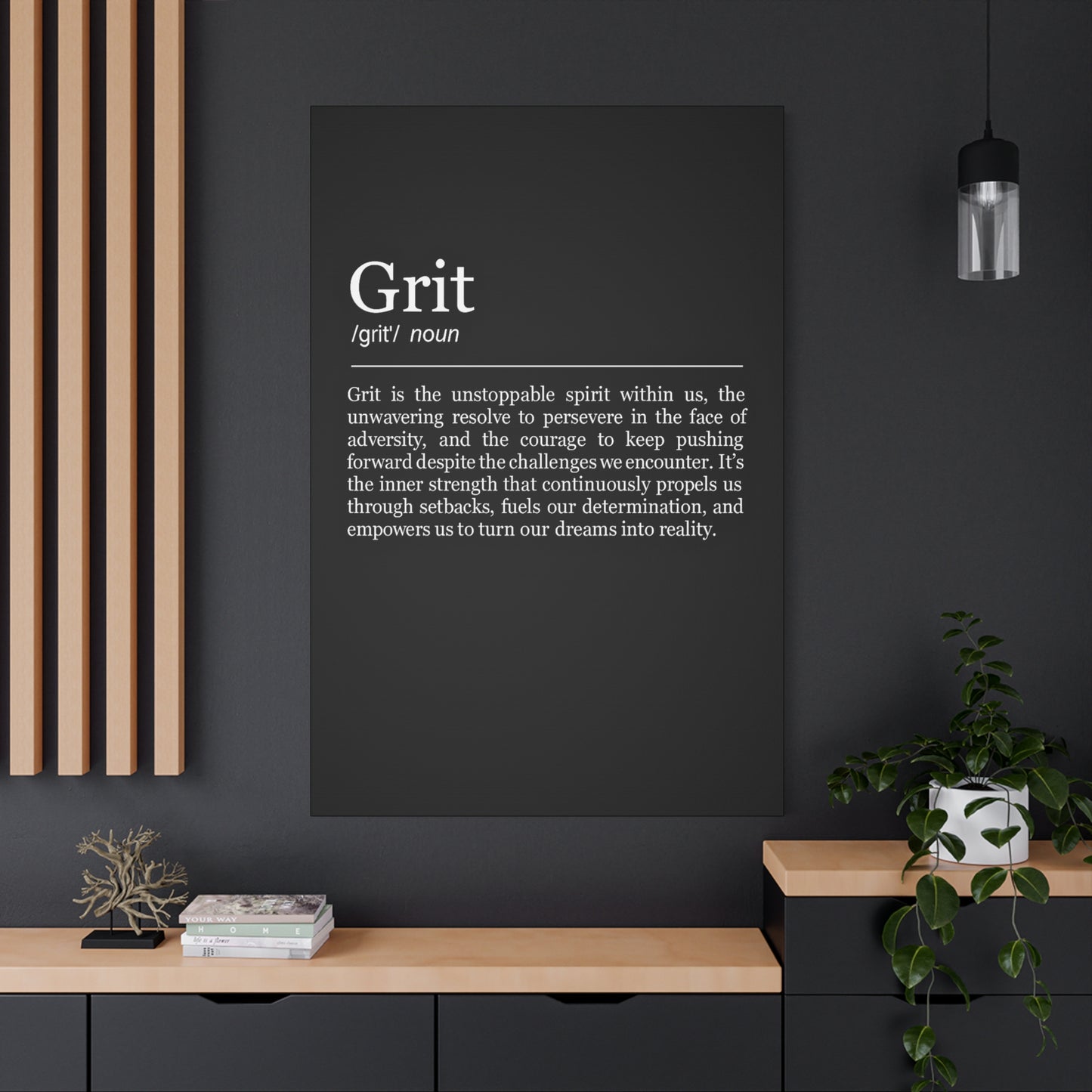 Grit Definition Canvas - Resilience and Determination Wall Art