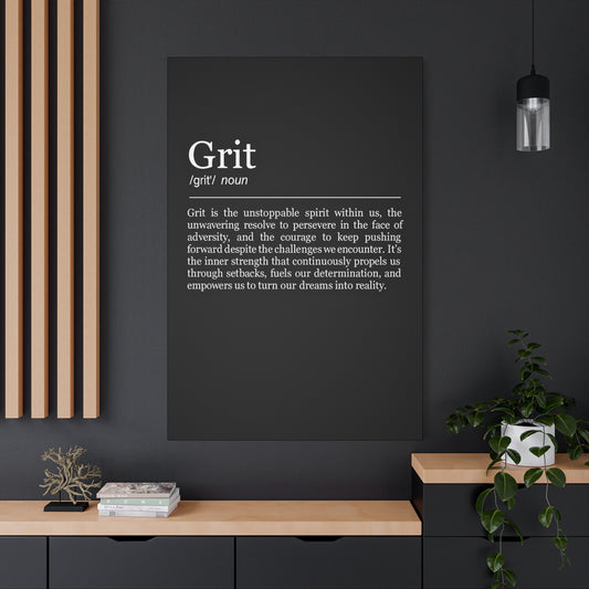 Grit Definition Canvas - Resilience and Determination Wall Art
