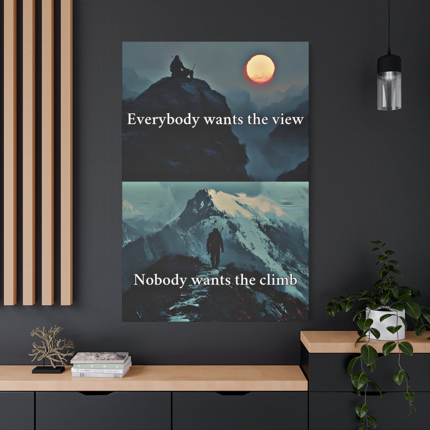 The View Vs The Climb Canvas - Embrace The Grind