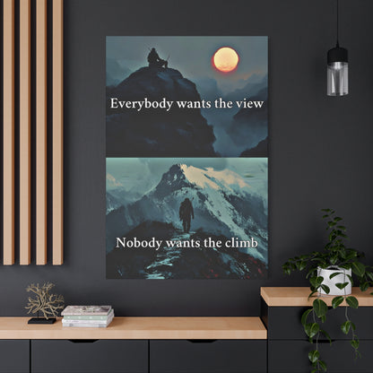 The View Vs The Climb Canvas - Embrace The Grind