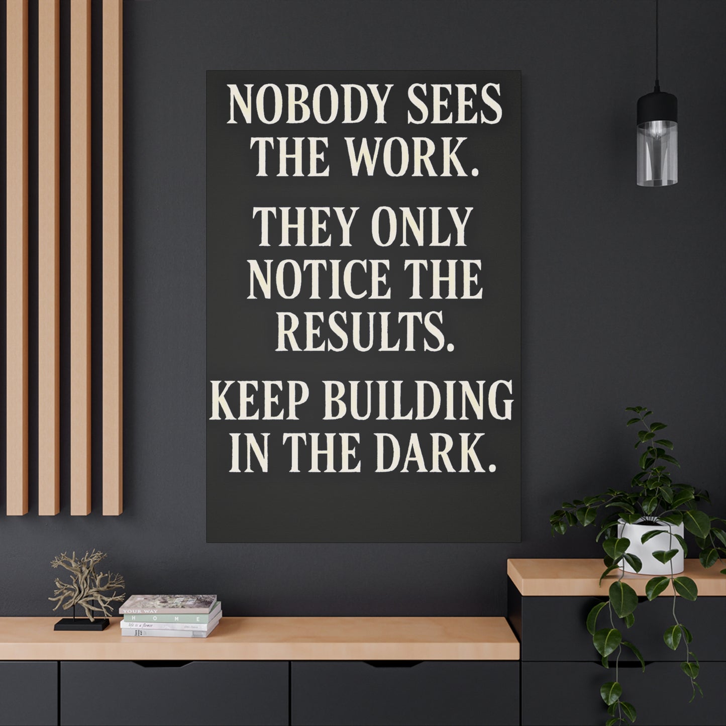 Build In The Dark Canvas - Grit Motivational Canvas