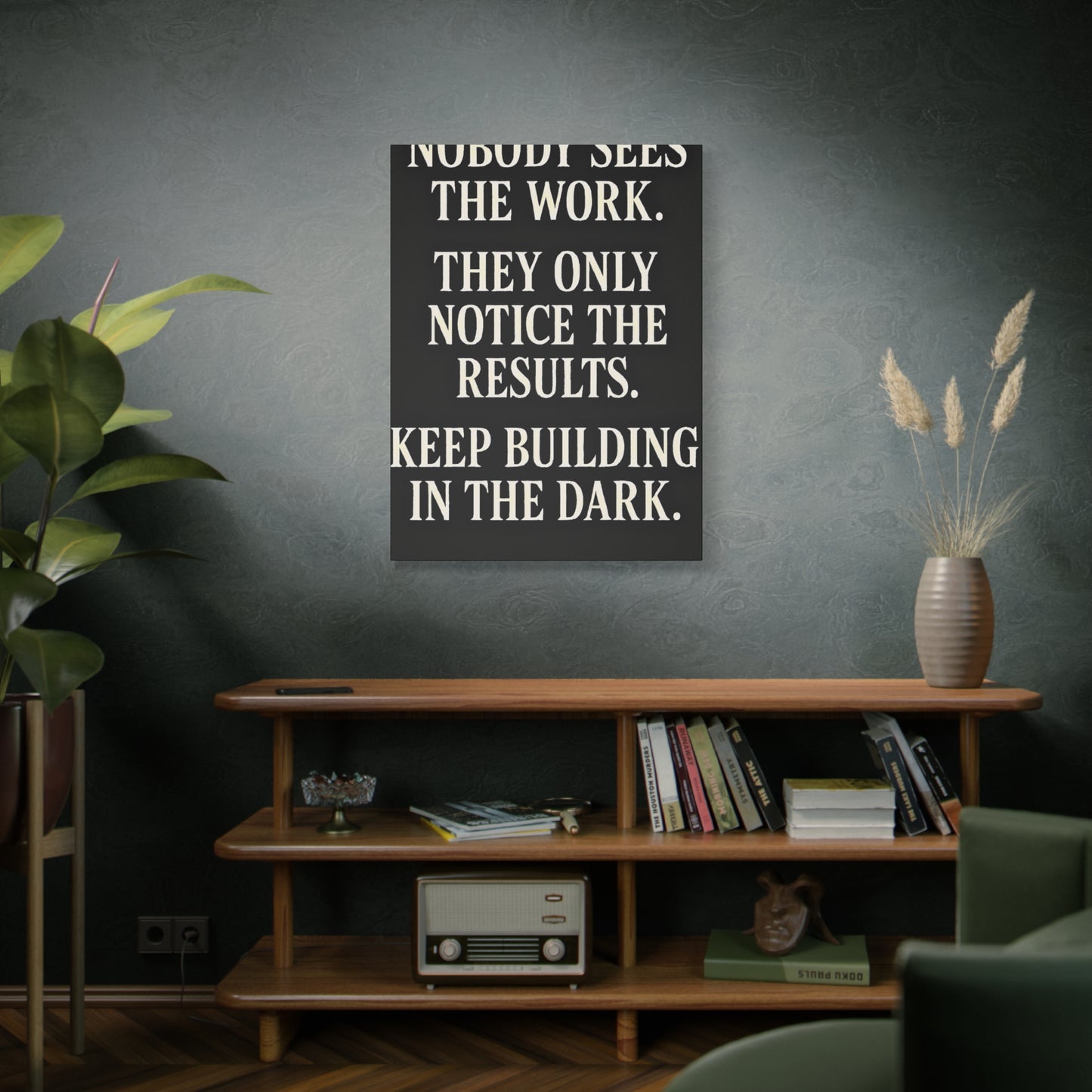 Build In The Dark Canvas - Grit Motivational Canvas