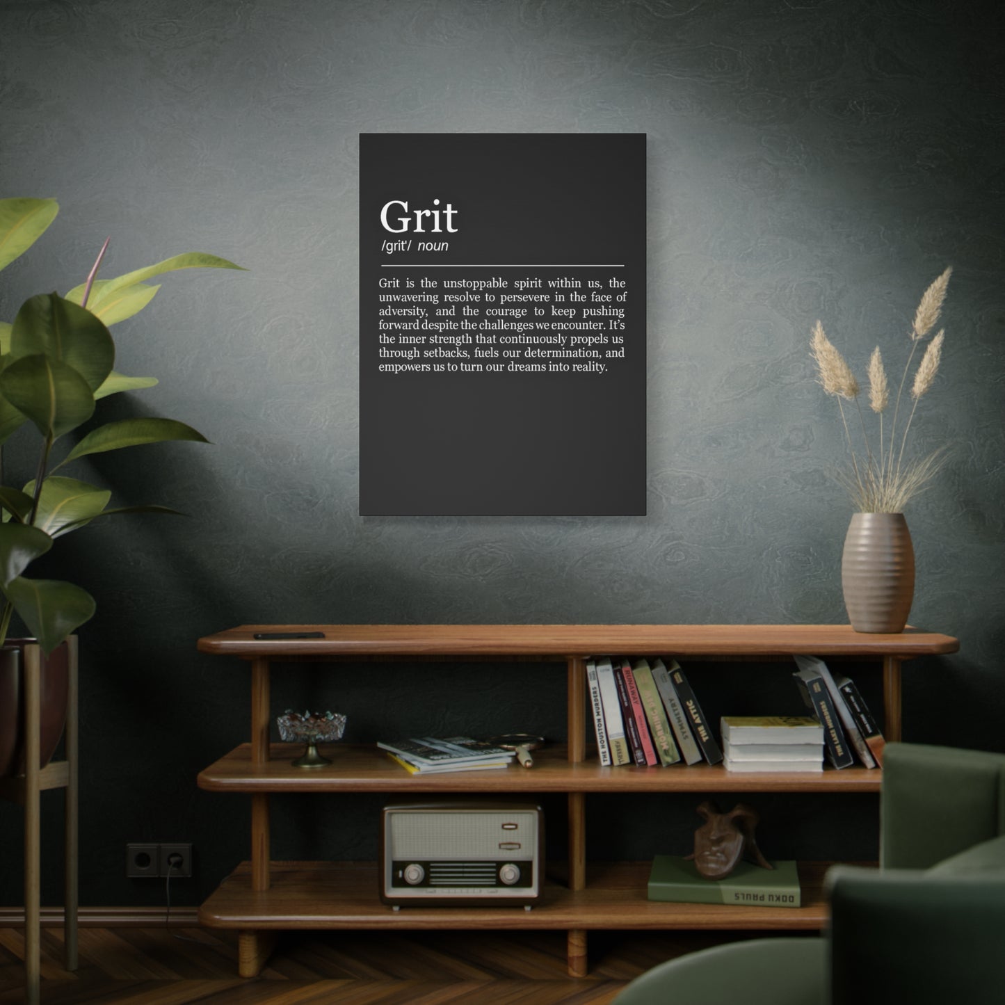 Grit Definition Canvas - Resilience and Determination Wall Art
