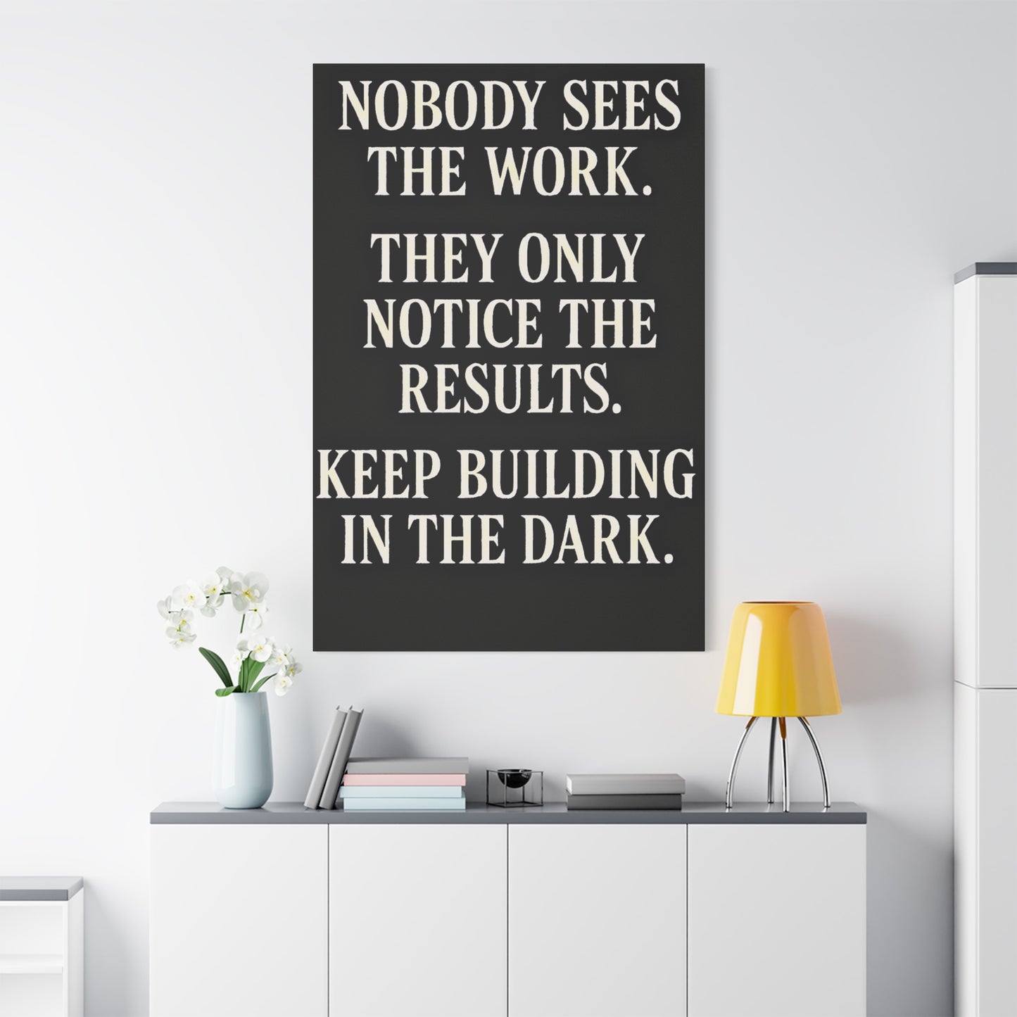 Build In The Dark Canvas - Grit Motivational Canvas